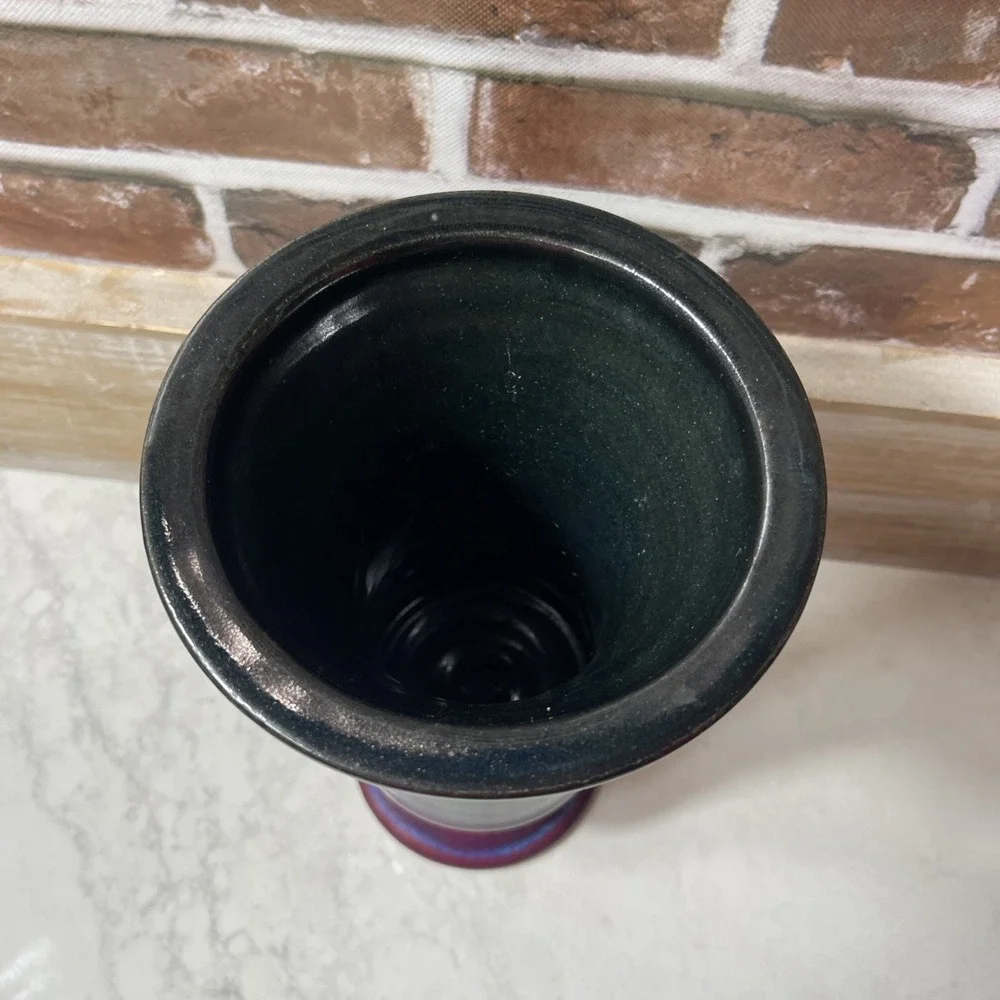 Art Pottery Purple Blue Glaze Large 12